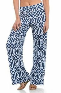 Mud Pie Harlow Palazzo Pant Royal Blue/White L